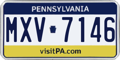 PA license plate MXV7146