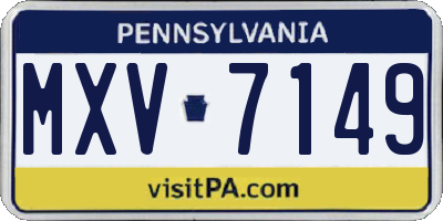 PA license plate MXV7149