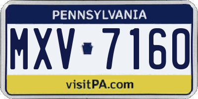 PA license plate MXV7160