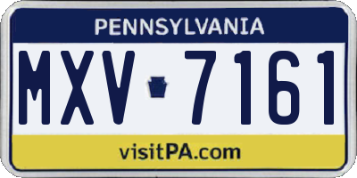 PA license plate MXV7161