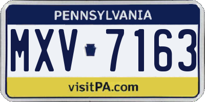 PA license plate MXV7163