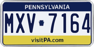 PA license plate MXV7164