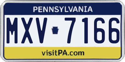 PA license plate MXV7166