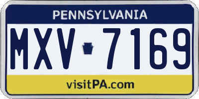 PA license plate MXV7169