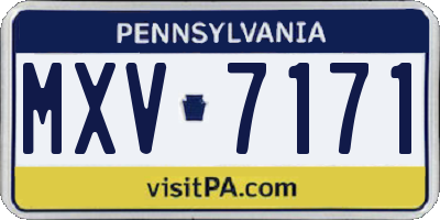PA license plate MXV7171