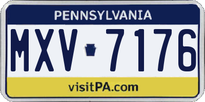 PA license plate MXV7176