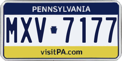 PA license plate MXV7177