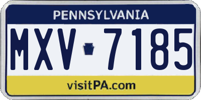 PA license plate MXV7185
