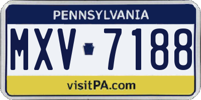 PA license plate MXV7188
