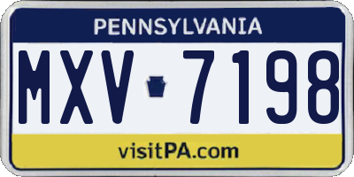 PA license plate MXV7198