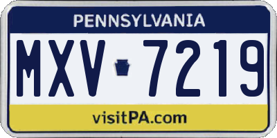 PA license plate MXV7219