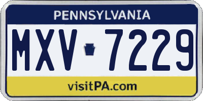 PA license plate MXV7229