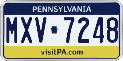 PA license plate MXV7248