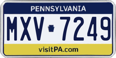 PA license plate MXV7249