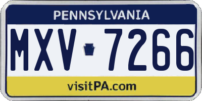PA license plate MXV7266