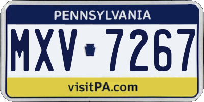 PA license plate MXV7267