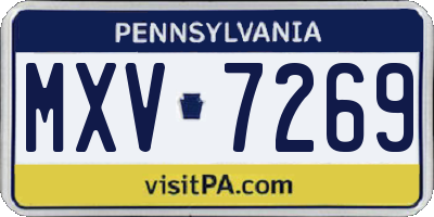 PA license plate MXV7269