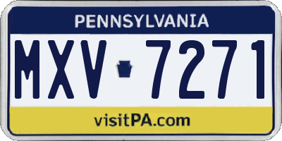 PA license plate MXV7271