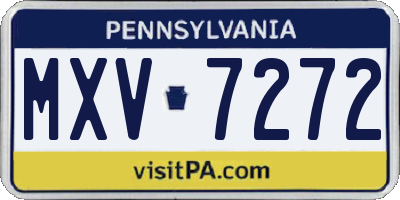PA license plate MXV7272