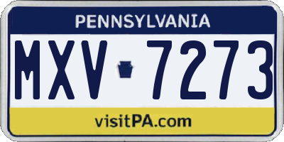 PA license plate MXV7273