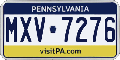 PA license plate MXV7276