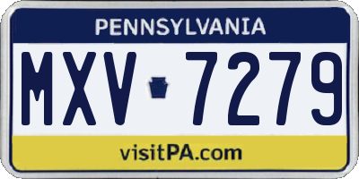 PA license plate MXV7279