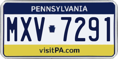 PA license plate MXV7291