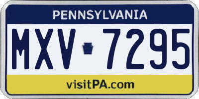 PA license plate MXV7295