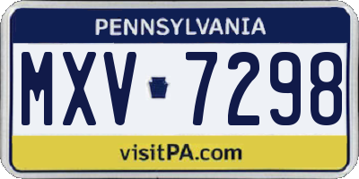 PA license plate MXV7298