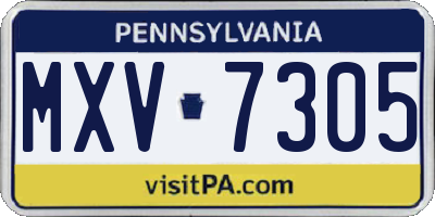 PA license plate MXV7305
