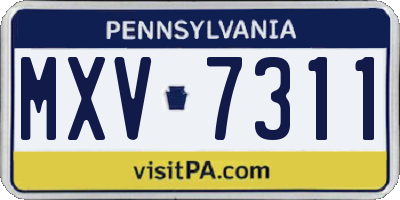 PA license plate MXV7311
