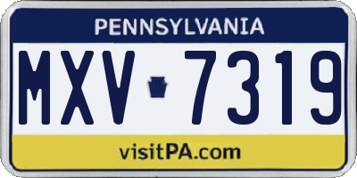 PA license plate MXV7319