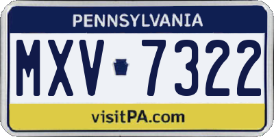 PA license plate MXV7322