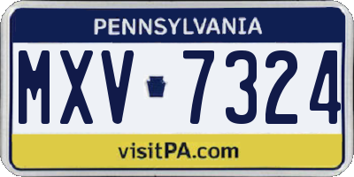 PA license plate MXV7324