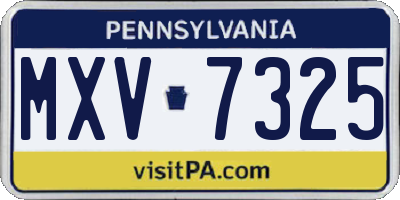 PA license plate MXV7325