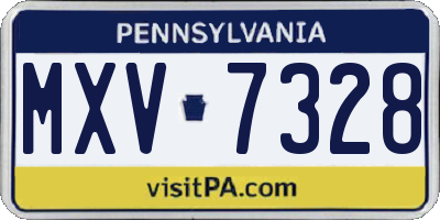 PA license plate MXV7328