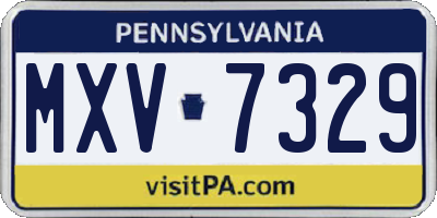 PA license plate MXV7329