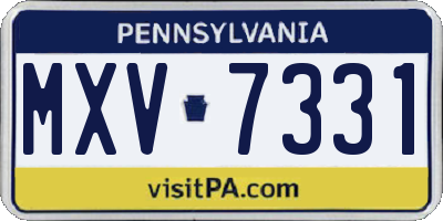 PA license plate MXV7331
