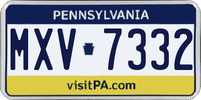 PA license plate MXV7332