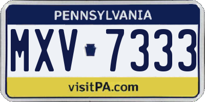PA license plate MXV7333