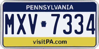 PA license plate MXV7334
