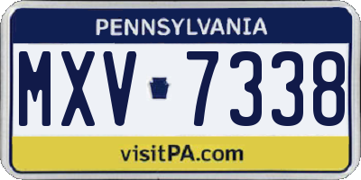 PA license plate MXV7338