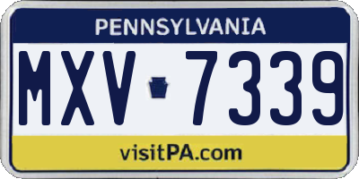 PA license plate MXV7339