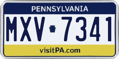 PA license plate MXV7341