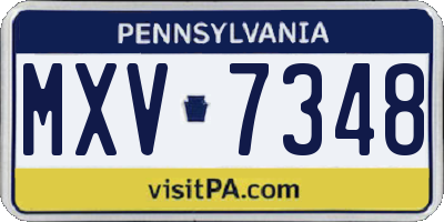 PA license plate MXV7348