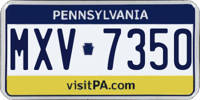PA license plate MXV7350