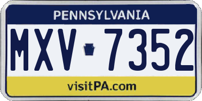 PA license plate MXV7352