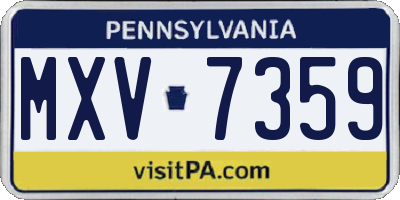 PA license plate MXV7359
