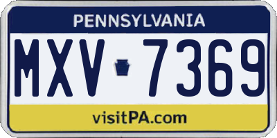 PA license plate MXV7369
