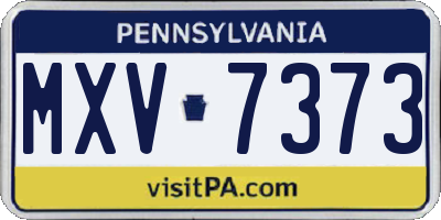 PA license plate MXV7373